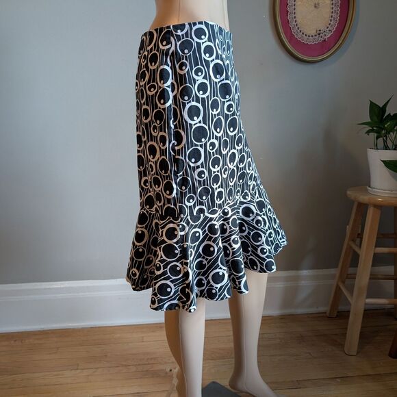 Vintage Y2K Sara Jane Graphic Print Mini Skirt Polka Dot Eyeball Surreal Size 6 - Picture 3 of 11